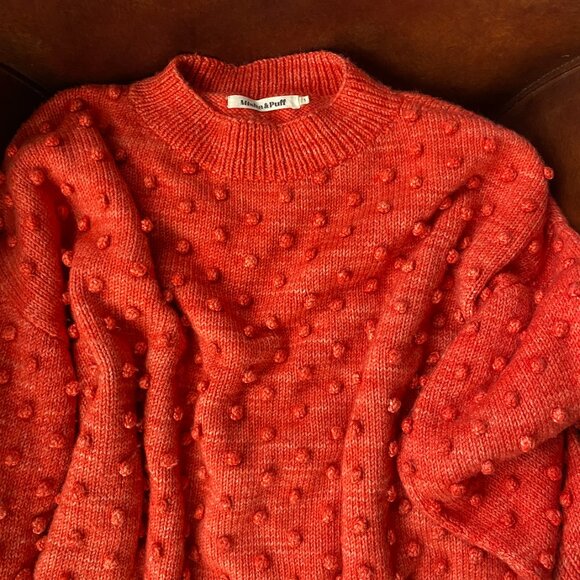Misha & Puff Adult Popcorn Sweater Red Flame Wool (Size 1) - Picture 3 of 9